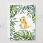 Leuke dinosaurus Het is een meisje Baby shower Kaart (Achterkant)