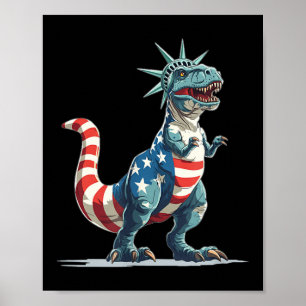 Leuke dinosaurus in Vrijheidsbeeld voor Amerikaans Poster