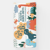 Leuke Dinosaurus Kids Verjaardagsfeestje Spandoek (Verticaal)