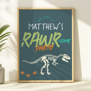 Leuke dinosaurus opgraving jongens verjaardag welk poster