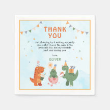 leuke dinosaurus t-rex 4e verjaardagsfeest servett