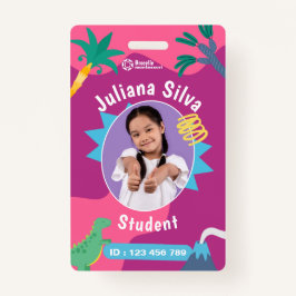 Leuke dinosaurus thema Student ID Kaart Badge