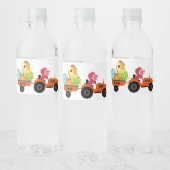 Leuke dinosaurus tractor jongen terug naar school  waterfles etiket (Flessen)