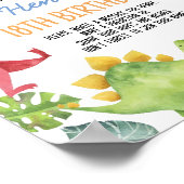 Leuke Dinosaurus Verjaardag Tijd Capsule teken Poster (Hoek)