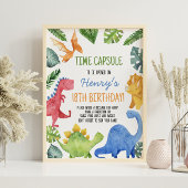 Leuke Dinosaurus Verjaardag Tijd Capsule teken Poster