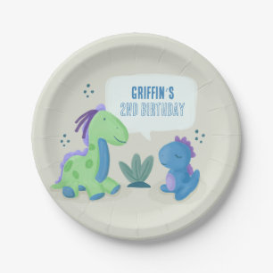 Leuke Dinosaurus Verjaardagsfeestje Papier Borden Papieren Bordje