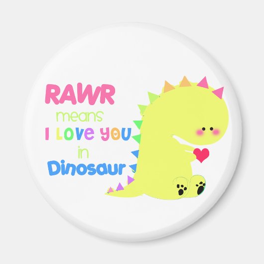 Leuke dinosaurusmagneet RAWR Magneet (Voorkant)