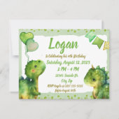 Leuke Dinosaurussen Baby Dino Hartballonnen Verjaa Kaart (Voorkant)