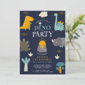 Leuke dinosaurussen Jongen's Eerste Verjaardagsfee Kaart (Staand voorkant)