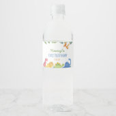 Leuke Dinosaurussen Verjaardag Water Fles Label Waterfles Etiket (Voorkant)