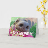 Leuke doberman verjaardagskaart kaart (Gele Bloem)