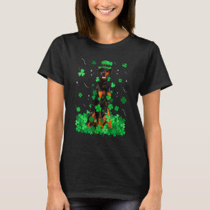 Leuke Dobermann Hond St Patrick Dag Ierse Klaver T-shirt