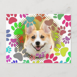 Leuke Dog Afbeelding Paw Pattern Custom Briefkaart