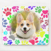 Leuke Dog Afbeelding Paw Pattern Custom Muismat (Voorkant)