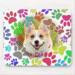Leuke Dog Afbeelding Paw Pattern Custom Muismat