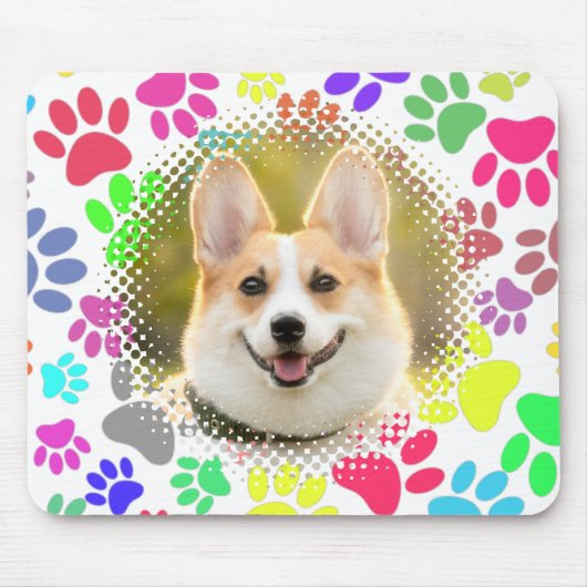 Leuke Dog Afbeelding Paw Pattern Custom Muismat (Voorkant)