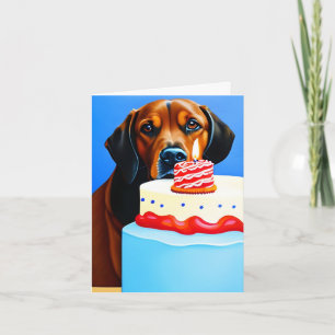 Leuke Dog Verjaardag Gevouwen Wenskaart Kaart