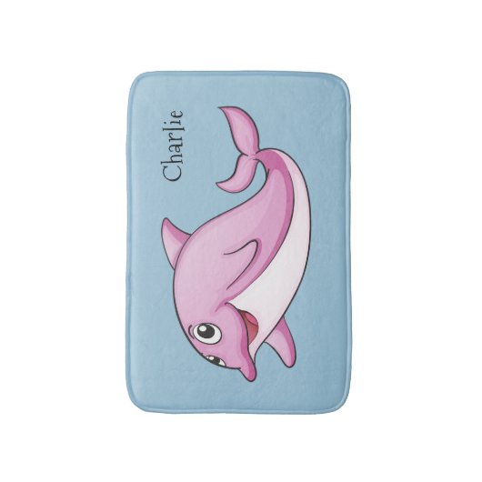 Leuke Dolfijn aangepaste naam badmat (Voorkant Verticaal)