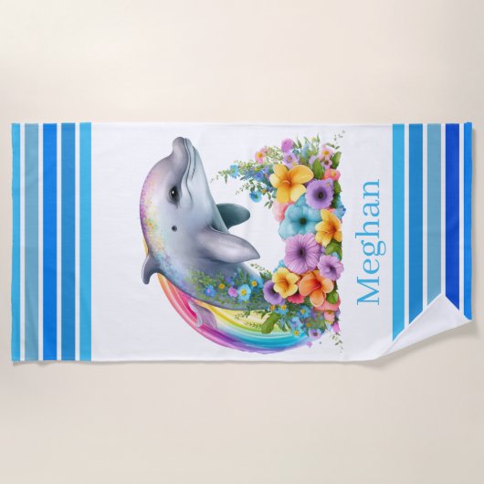 Leuke dolfijnliefhebbers Voeg naam toe Strandlaken (Voorkant)