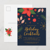 Leuke Doodle Bloem | Kerstfeest Uitnodiging (Voorkant / Achterkant)