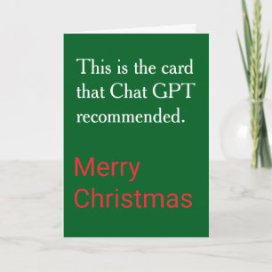 Leuke door Chat GPT aanbevolen aangepaste Kerstmis Feestdagen Kaart