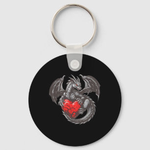 Leuke Draak Met Groot Rode Hart Outfit Sleutelhanger