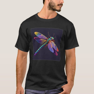 Leuke Dragon Fly Illustation Esthetische Kleurrijk T-shirt