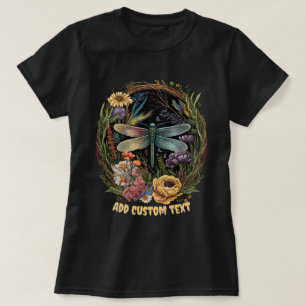 Leuke Dragonfly Floral wilde bloem, Dragonfly lief T-shirt