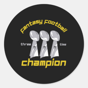 Leuke Drievoudig Fantasy Football League Kampioen Ronde Sticker