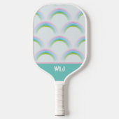 Leuke dromerige pastel regenboog met monogram Init Pickleball Paddle (Voorkant)
