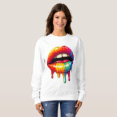 Leuke "Druppelende Lippen" Design Sweatshirt (Voorkant volledig)