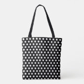 Leuke Dubbele Stippen Zwart met Wit Polka Dot Tas (Achterkant)