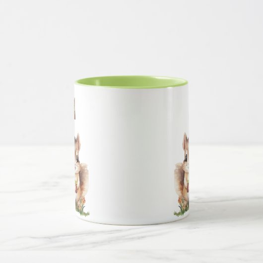 Leuke eekhoorn en bloemen Koffie Mok (Midden)