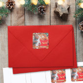 Leuke eekhoorn kerstnoten vierkante sticker