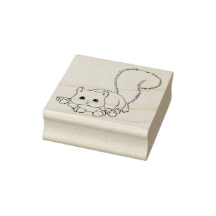 Leuke Eekhoorn met Acorns Rubber Stamp Rubberstempel