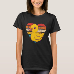 Leuke Eenden Retro Hart Vorm T-shirt