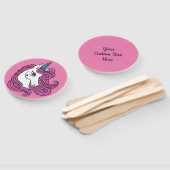 Leuke Eenhoorn aangepaste tekst & kleur hand fan s Handwaaier (Niet-gemonteerd)