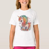 leuke eenhoorn art meisjes t-shirts (Voorkant)
