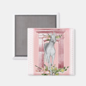 Leuke eenhoorn bloemen 1 magneet (Voorkant / Achterkant)