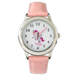 Leuke eenhoorn gepersonaliseerde naam Kinder horlo Horloge