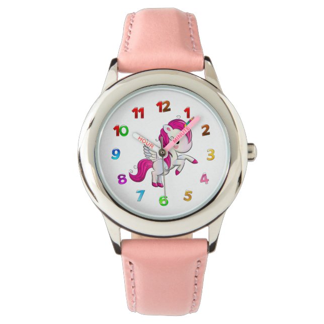 Leuke eenhoorn horloge voor kinderen (Voorkant)