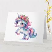 Leuke Eenhoorn Kaart (Gele Bloem)