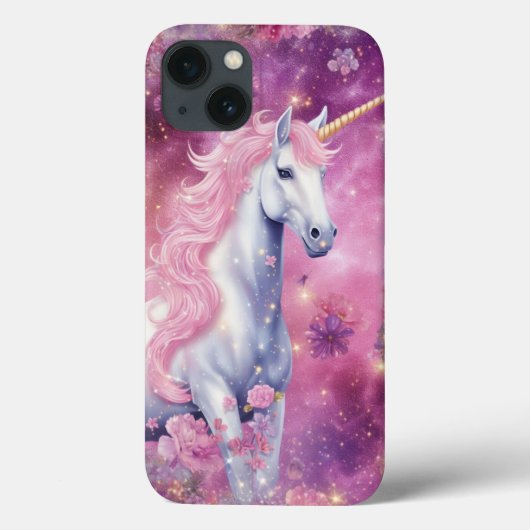 Leuke Eenhoorn Roze Fantasie Bloemen Meisje Case-Mate iPhone Case (Achterkant)