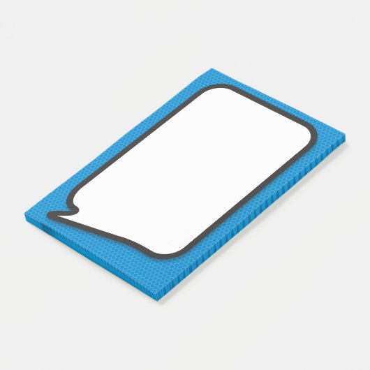 Leuke Eenvoudige Blauwe Stripboek Spraakballon Post-it® Notes (Schuin)
