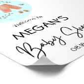 Leuke Eenvoudige Kleding Blauw Baby shower Welkom Poster (Hoek)