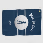 Leuke Elegante Golfer Golfbal Modern Schattige Nav Golfhanddoek (Horizontaal)