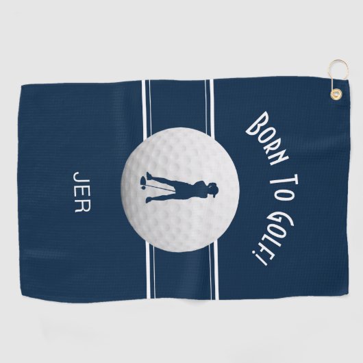 Leuke Elegante Golfer Golfbal Modern Schattige Nav Golfhanddoek (Horizontaal)