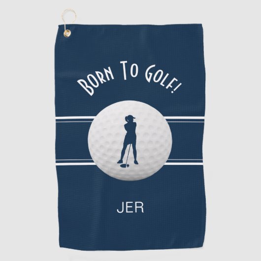 Leuke Elegante Golfer Golfbal Modern Schattige Nav Golfhanddoek (Voorkant)
