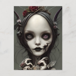 Leuke Elegante Kleine Gotische Heks Faery Artwork Briefkaart