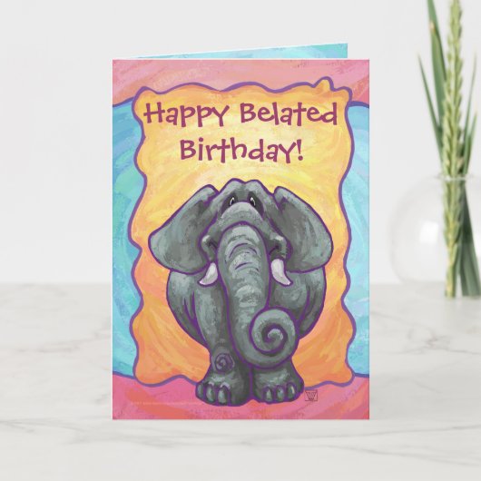 Leuke Elephant Verlaat Verjaardag Kaart (Voorkant)